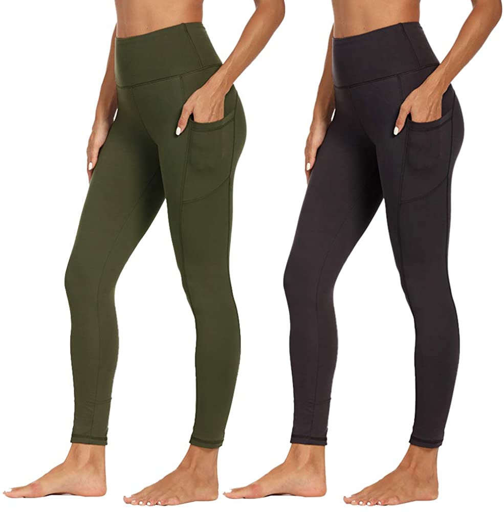  saounisi Yoga Pants with Pockets for Women, Soft High