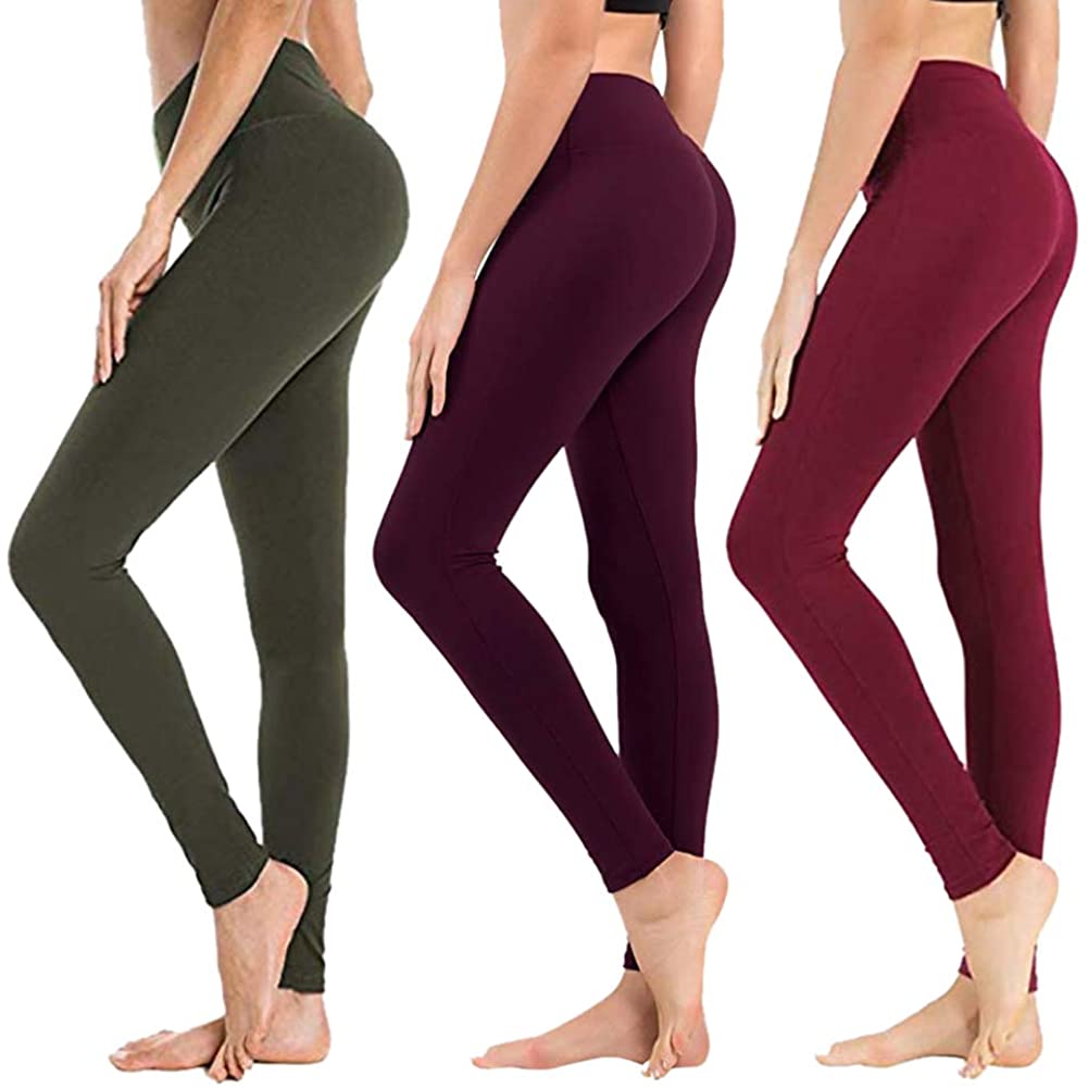 SYRINX High Waisted Leggings for Women - Buttery Soft Tummy Control Yoga  Pants for Workout Running, B-3 Pack Black, Black Leopard, Black Camouflage,  Small-Medium: Buy Online at Best Price in UAE 